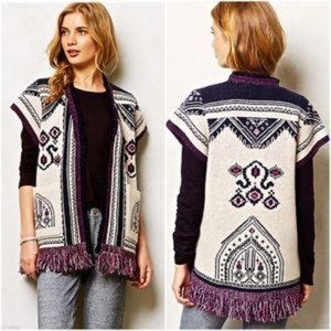 Anthropology Angel of the North Oversized Wool Blend Sweater Vest XS-M